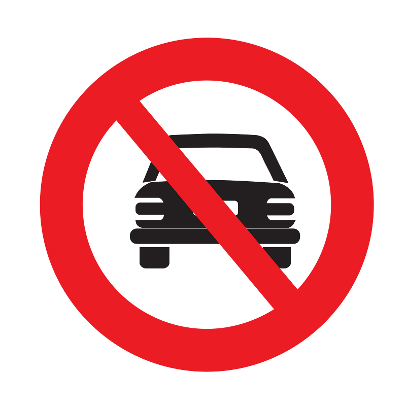 No motor vehicles sign in Uruguay