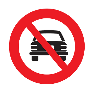 No motor vehicles sign in Uruguay