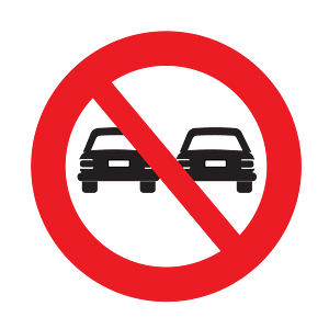No overtaking sign in Uruguay