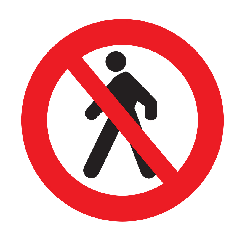 No pedestrians sign in Uruguay