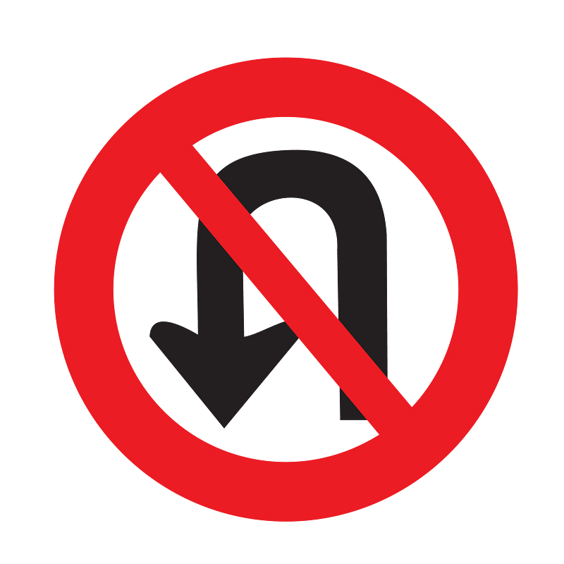 No U-turn sign in Uruguay