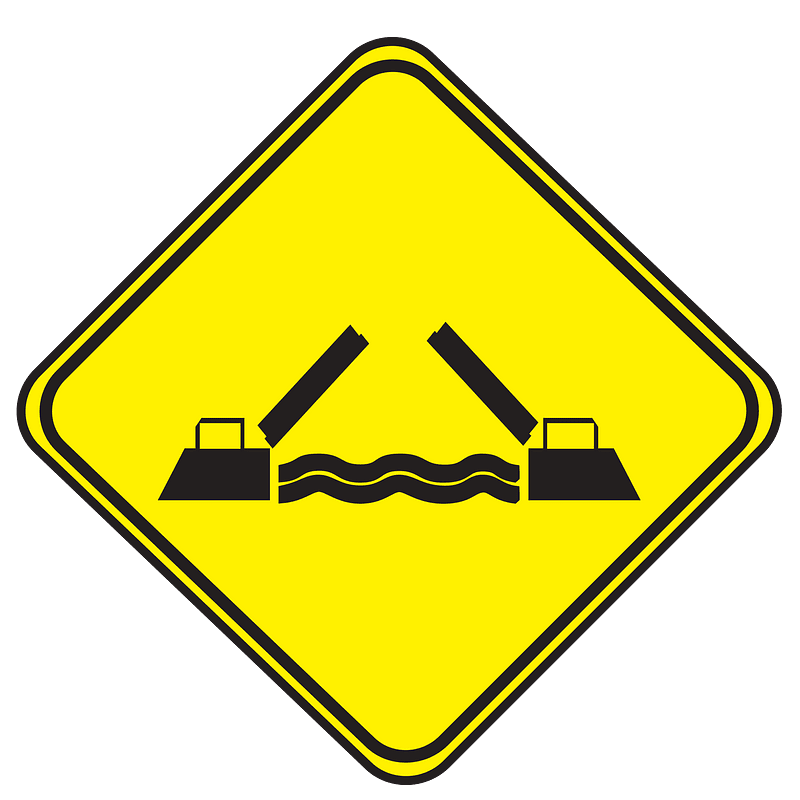 Opening or swing bridge sign in Uruguay