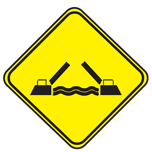 Opening or swing bridge sign in Uruguay