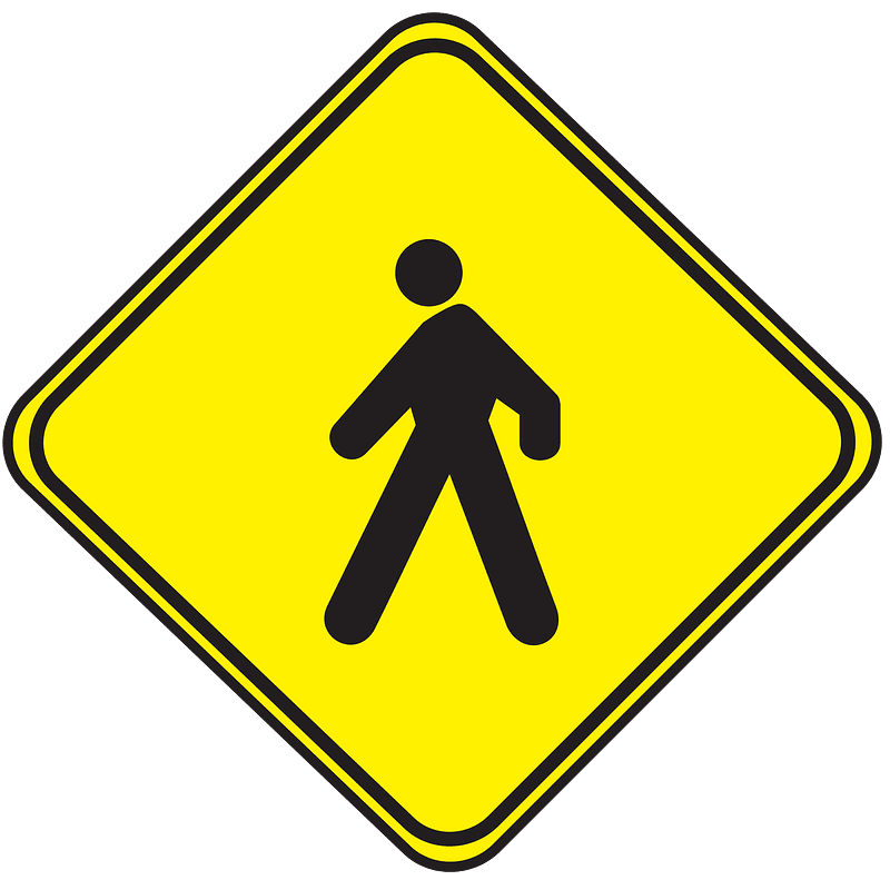 Pedestrians / crossing ahead sign in Uruguay