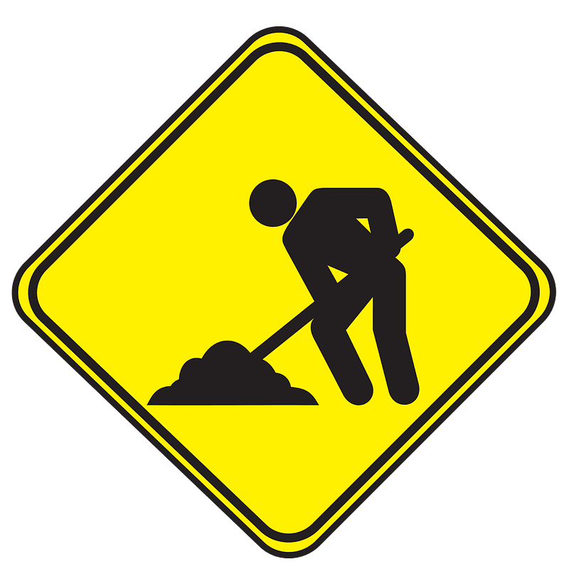 Roadworks sign in Uruguay