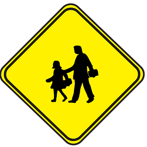 School zone sign in Uruguay