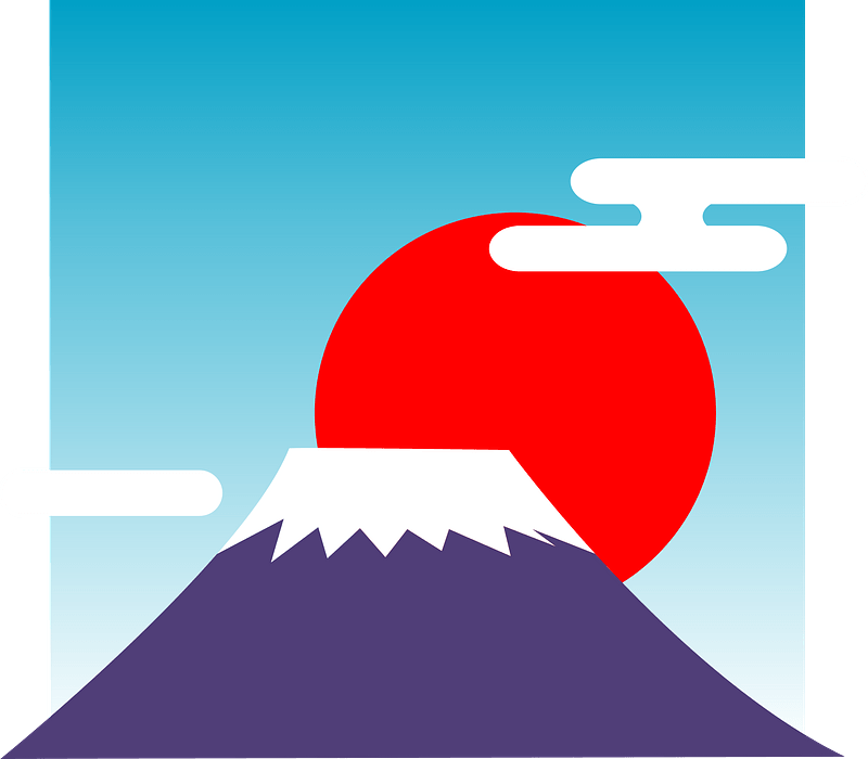 Mount Fuji at Sunrise - Free vector clipart images on creazilla.com