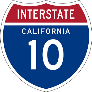Interstate 10 California sign