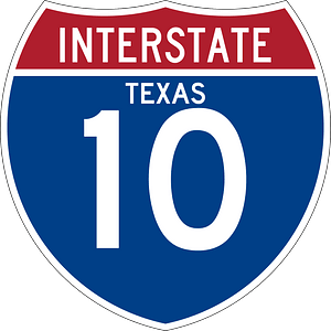 Interstate 10 Texas sign