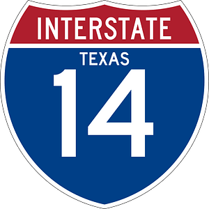 Interstate 14 Texas sign