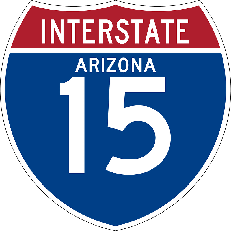 Interstate 15 Arizona sign