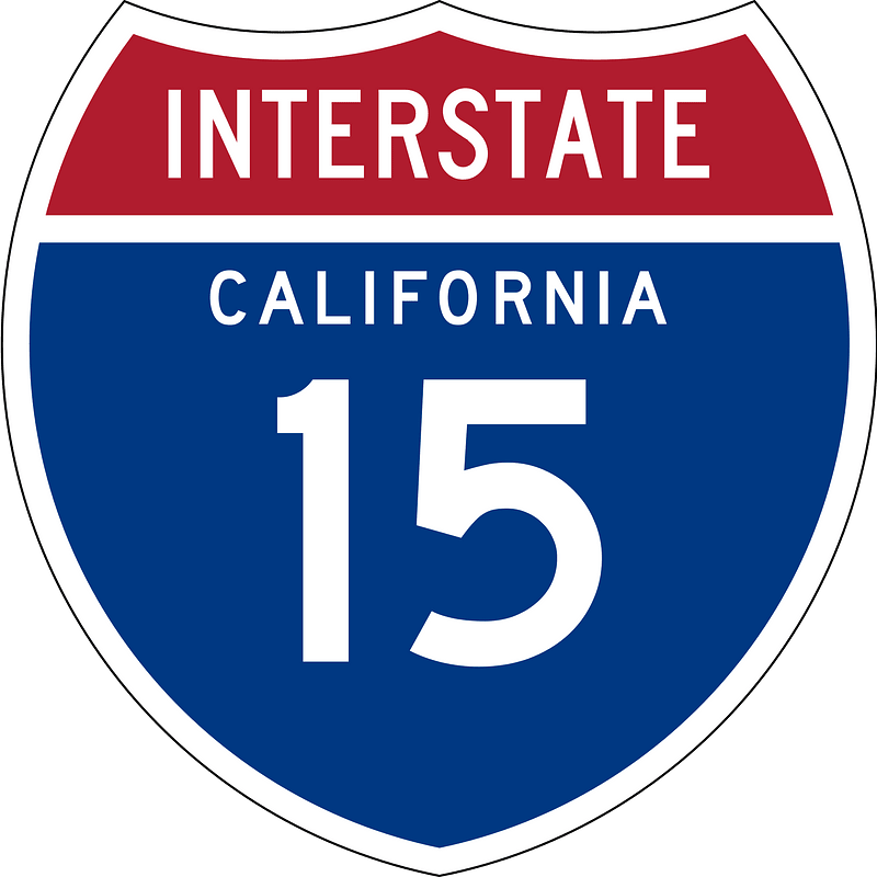 Interstate 15 California sign