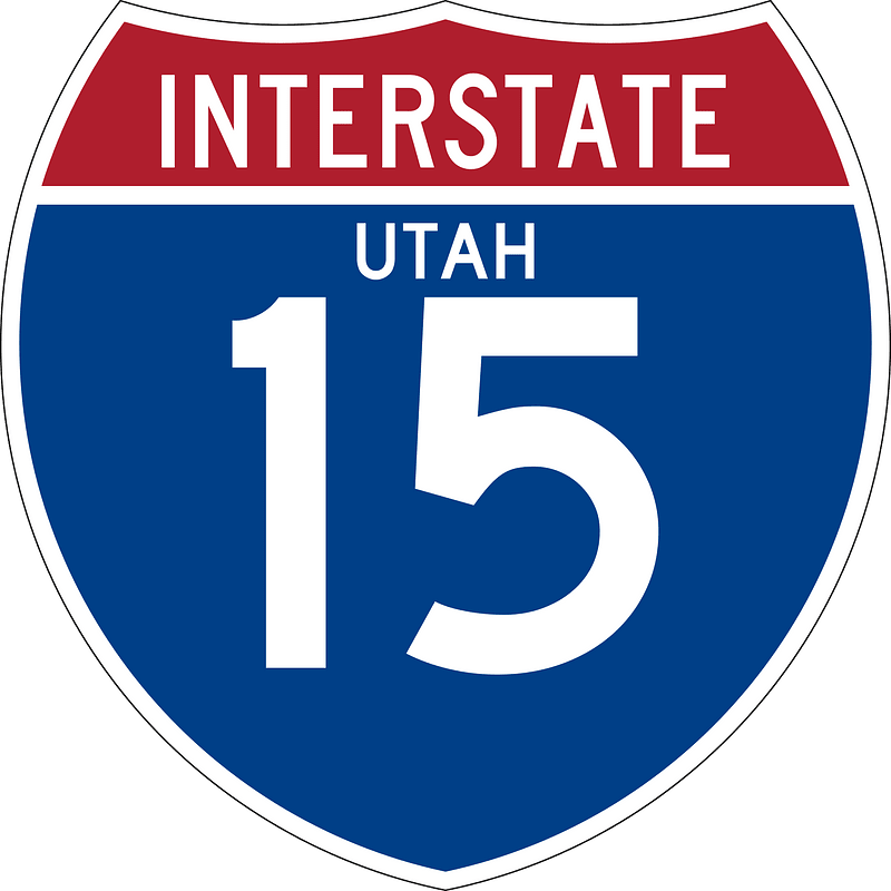 Interstate 15 Utah sign