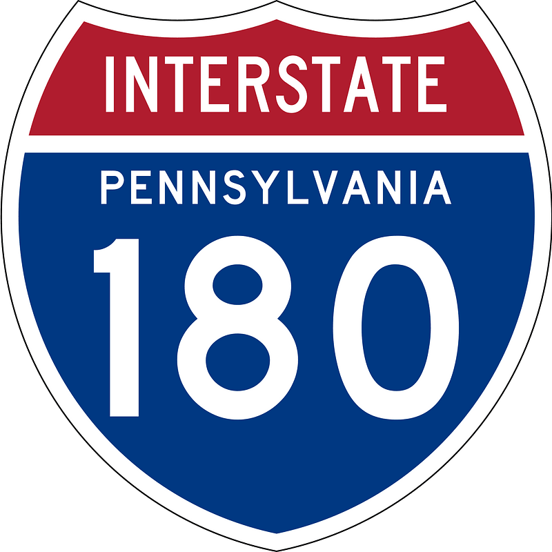 Interstate 180 Pennsylvania sign