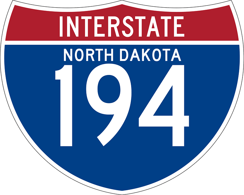 Interstate 194 North Dakota sign