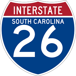 Interstate 26 South Carolina sign