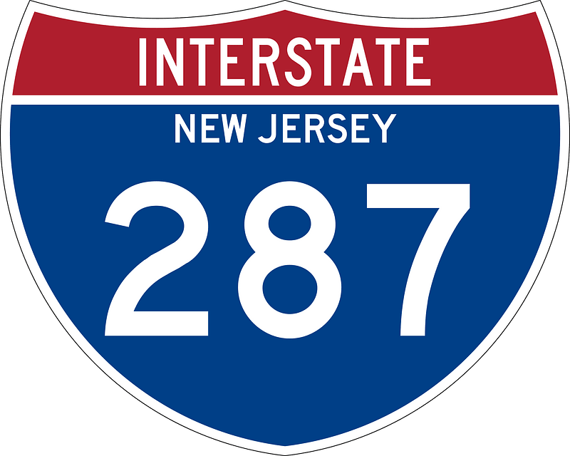 Interstate 287 New Jersey Metric sign