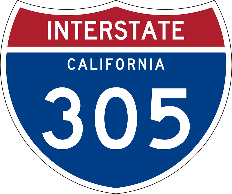 Interstate 305 California sign