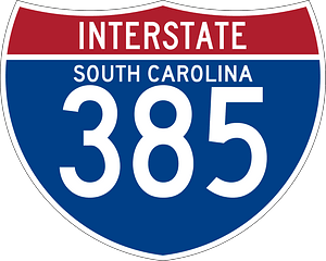 Interstate 385 South Carolina sign