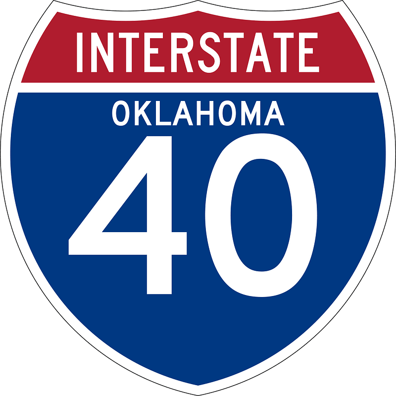Interstate 40 Oklahoma sign
