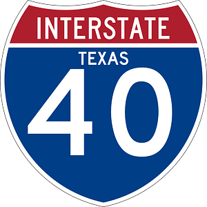 Interstate 40 Texas sign
