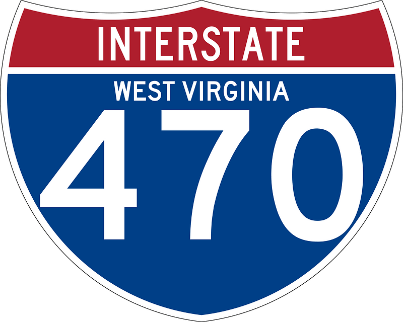 Interstate 470 West Virginia sign