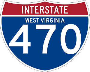 Interstate 470 West Virginia sign