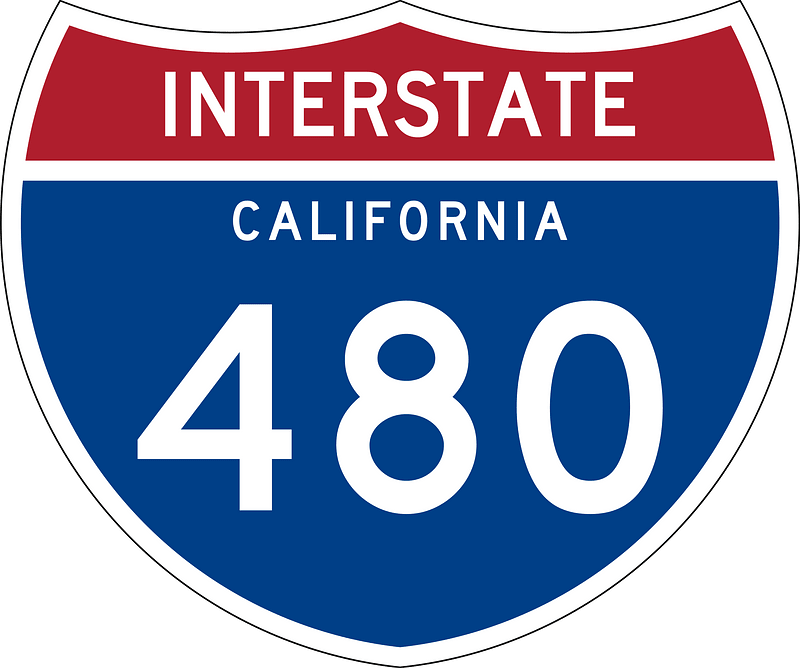 Interstate 480 California sign