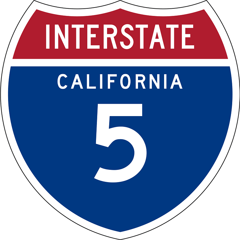 Interstate 5 California sign