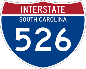 Interstate 526 South Carolina Metric sign