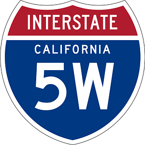 Interstate 5W California sign