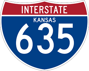 Interstate 635 Kansas sign