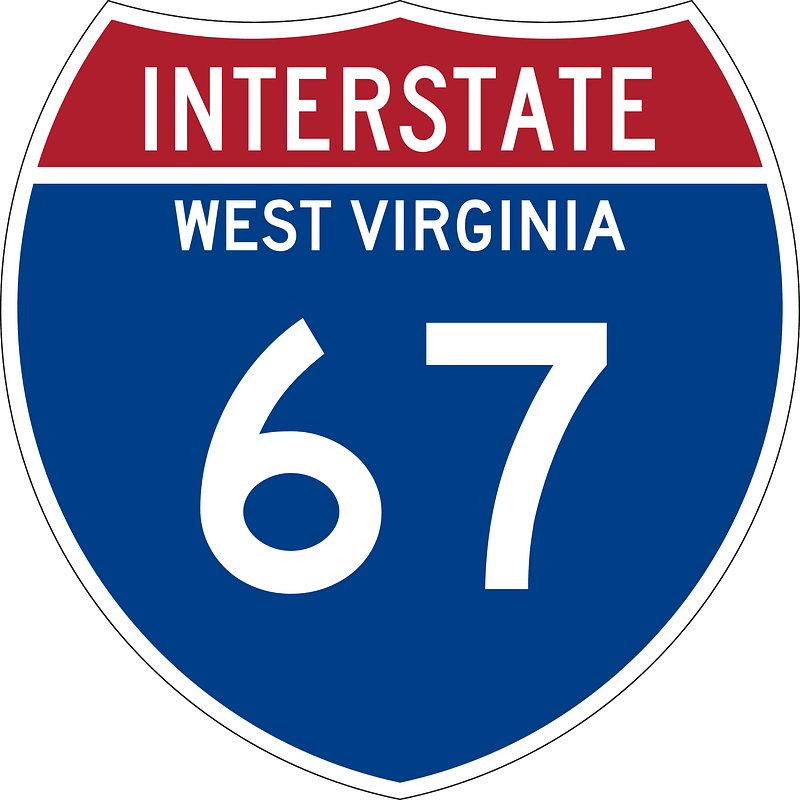 Interstate 67 West Virginia Metric sign