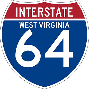 Interstate 64 West Virginia sign
