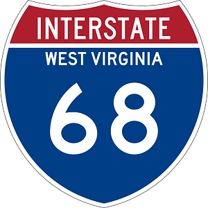 Interstate 68 West Virginia Metric sign