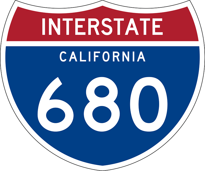 Interstate 680 California sign