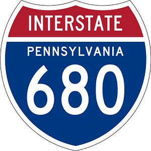 Interstate 680 Pennsylvania sign