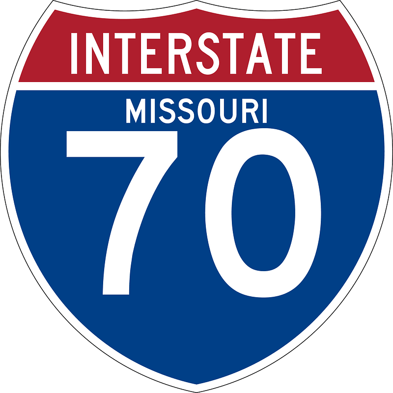 Interstate 70 Missouri sign