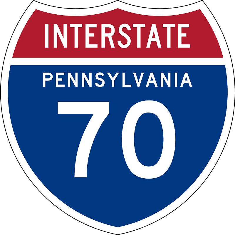 Interstate 70 Pennsylvania sign