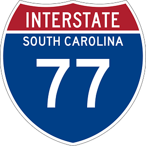 Interstate 77 South Carolina Metric sign