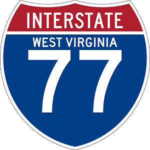 Interstate 77 West Virginia sign