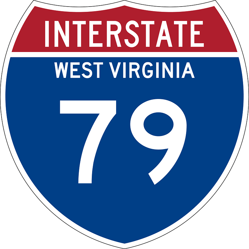 Interstate 79 West Virginia Metric sign
