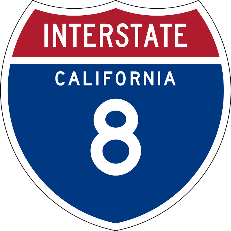 Interstate 8 California sign