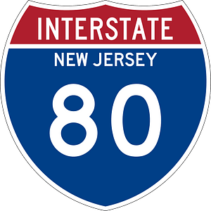 Interstate 80 New Jersey Metric sign