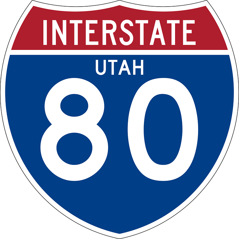 Interstate 80 Utah sign