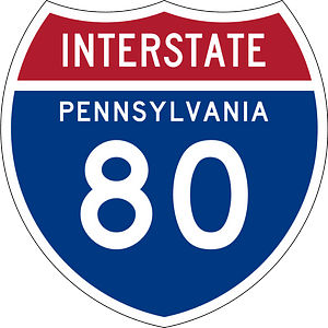 Interstate 80 Pennsylvania sign