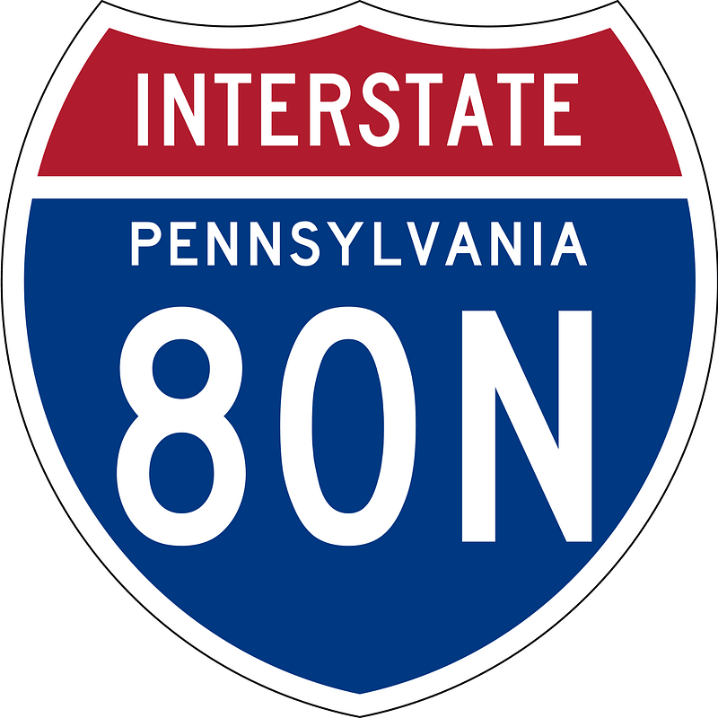 Interstate 80N Pennsylvania sign