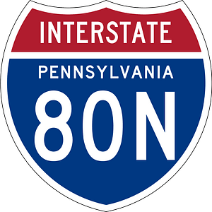Interstate 80N Pennsylvania sign