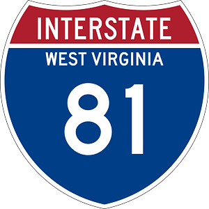 Interstate 81 West Virginia Metric sign