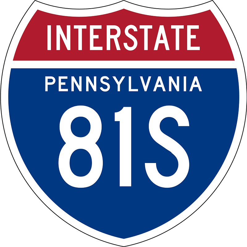 Interstate 81S Pennsylvania sign